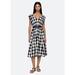 Sea New York Neci Midi Dress in Gingham 2